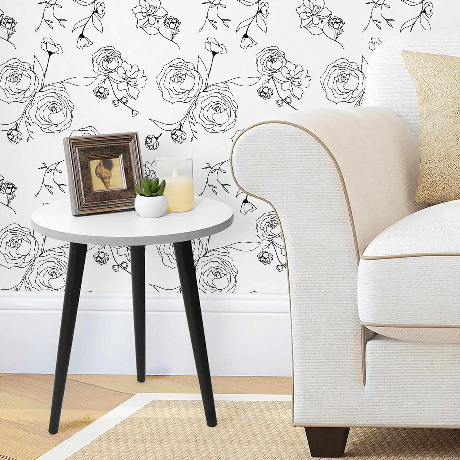 Peel and Stick Wallpaper for Bedroom - Floral Design by Safiyya