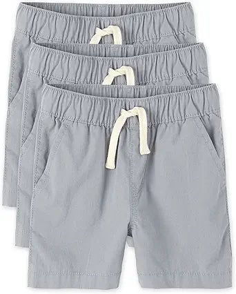 Toddler Boys Cotton Pull on Shorts - Pack of 3 Jogger Shorts