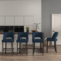 Blue Counter Stools Set of 4 - Mid Century Modern Counter Height