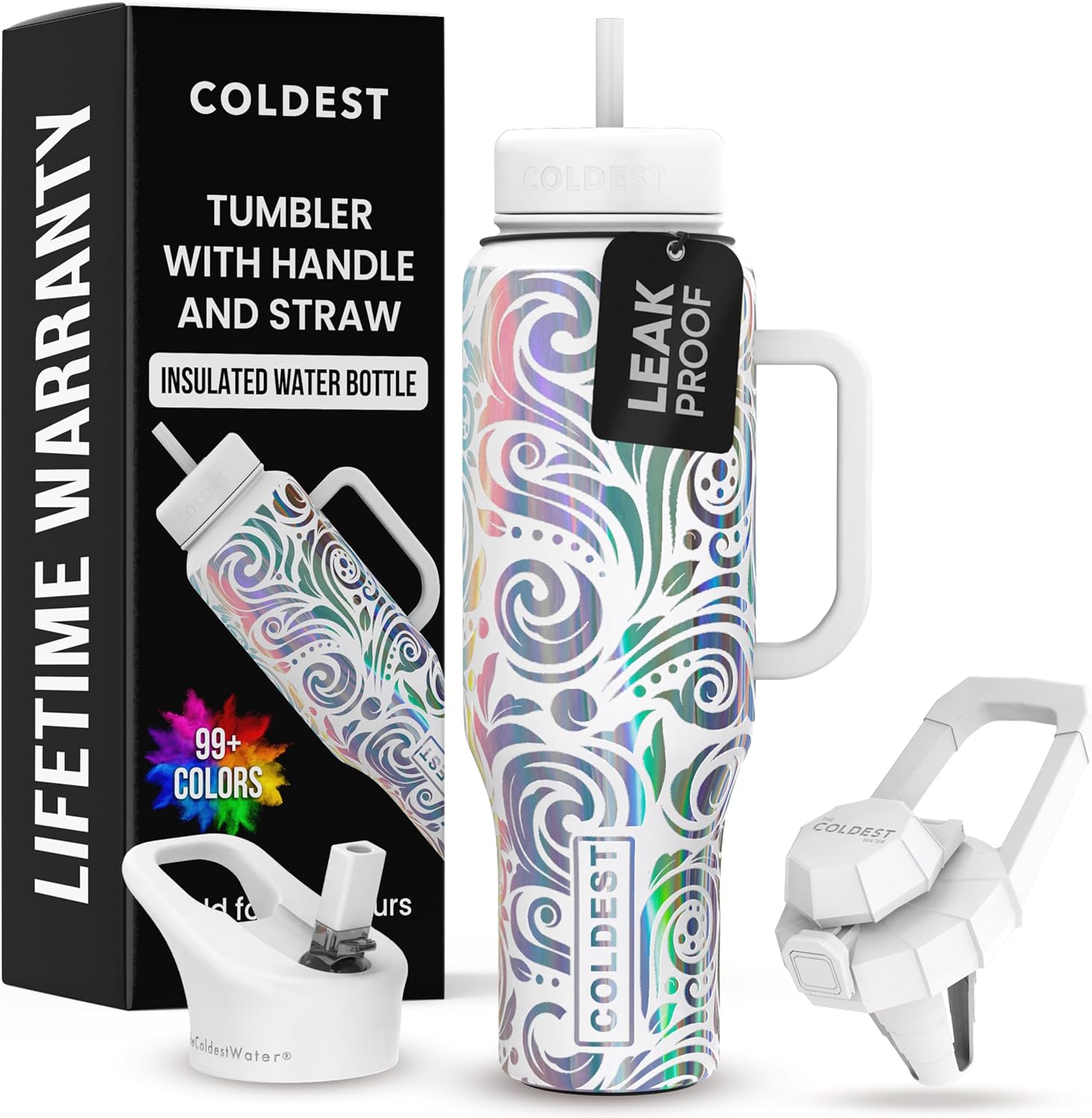 Coldest Tumbler with Handle and Straw - Leak Proof Insulated Cup