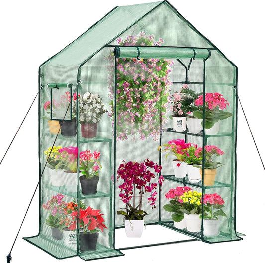 Portable Walk-in Greenhouse: 3 Tiers 6 Shelves, Warm & Durable! 