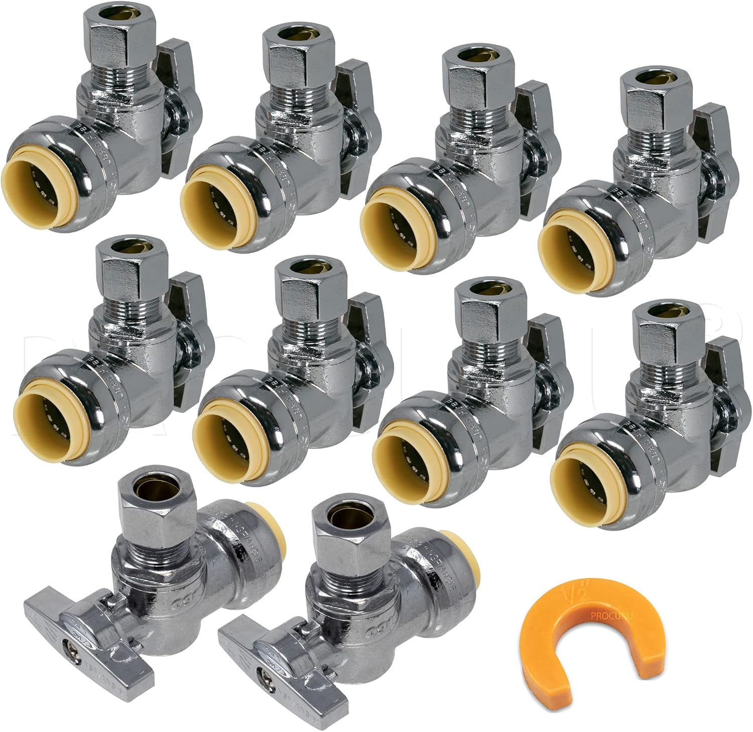 PROCURU PushFit Angle Stop Valve: Reliable Brass Shutoff Solution