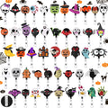 Halloween Retractable Badge Reels 48-Pack - Cute Holiday ID Holders