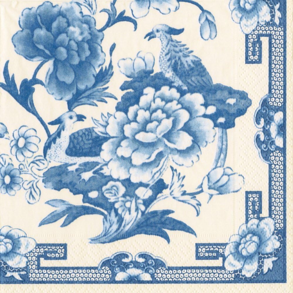 Chic Entertaining: Caspari Blue & White Cocktail Napkins
