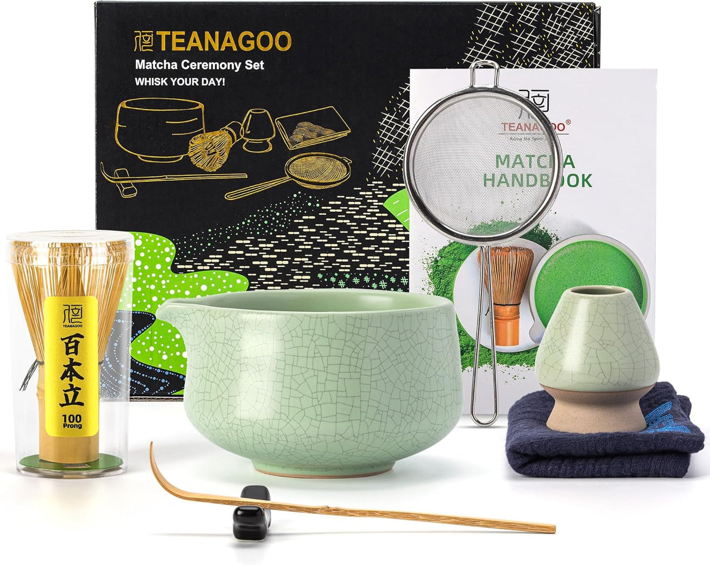 TEANAGOO Matcha Whisk Set - Complete 7 Pcs Matcha Kit