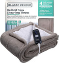 Heated Blanket Electric Throw Faux Shearling - Fast Heat Comfort