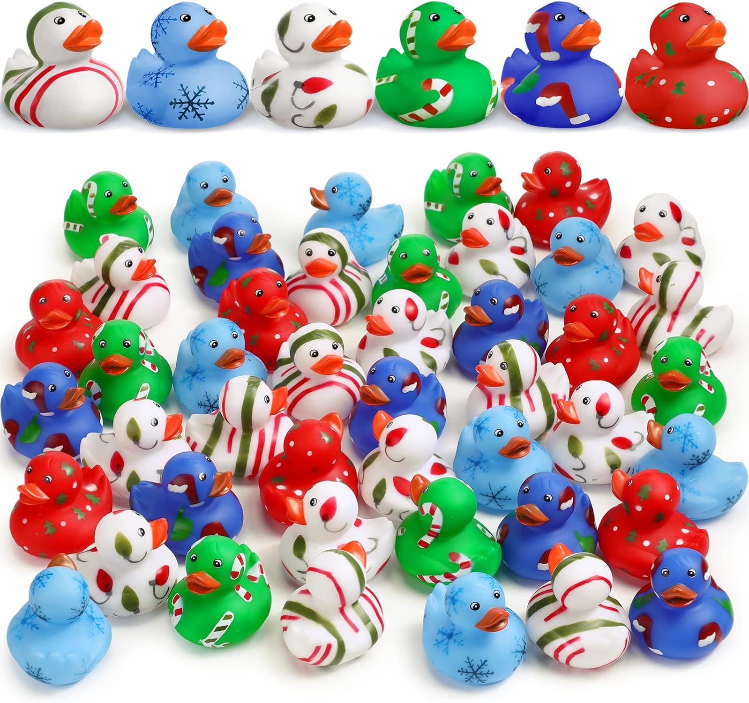 Vinsot Christmas Rubber Ducks Bulk Mini Bath Toys for Fun