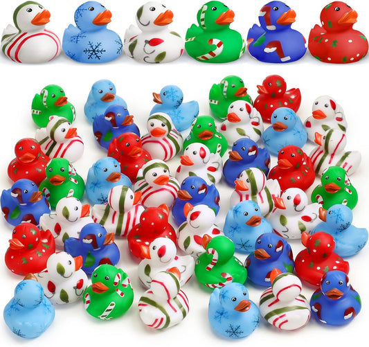 Vinsot Christmas Rubber Ducks Bulk Mini Bath Toys for Fun