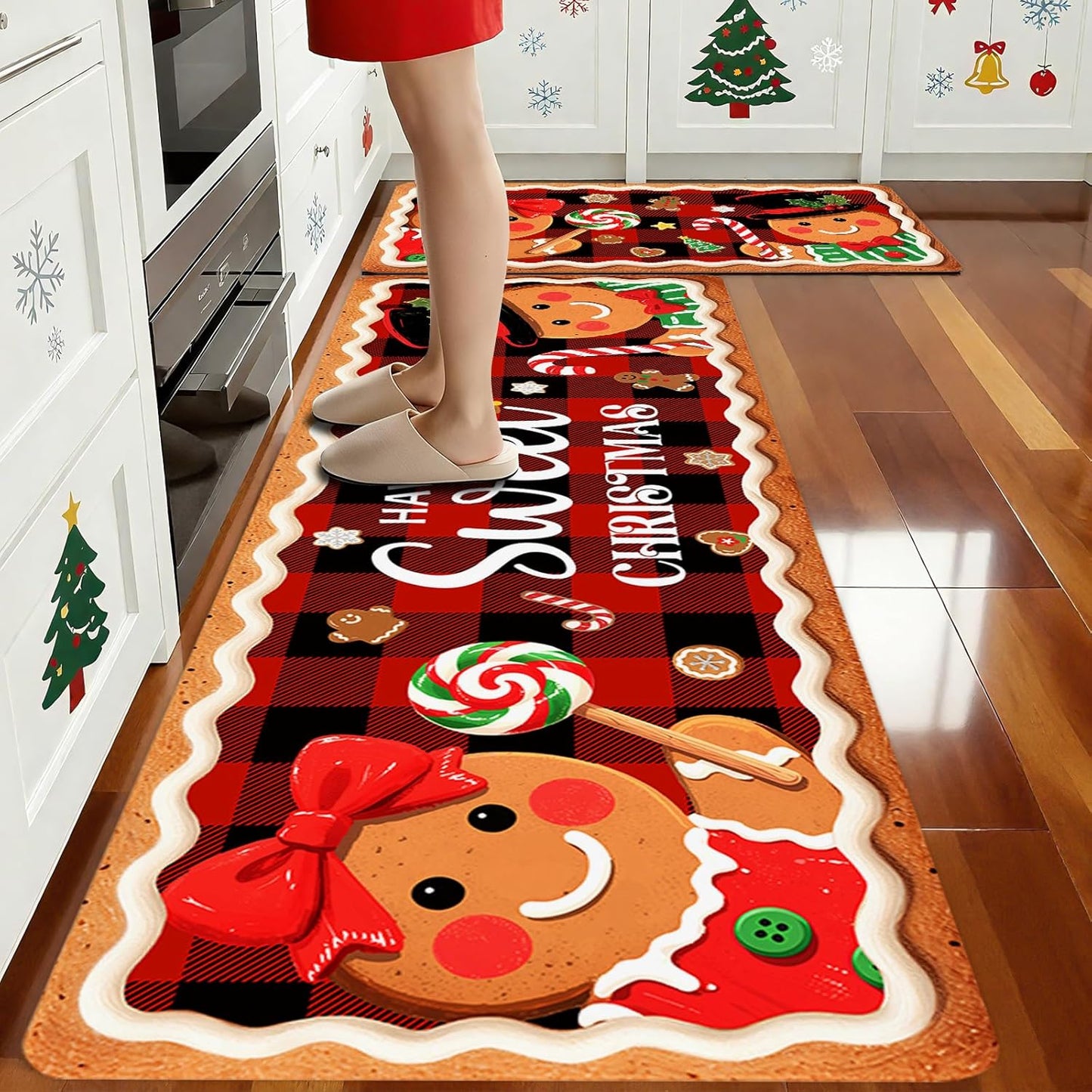 Gingerbread Man Kitchen Rugs Non Slip Mats for Home Use