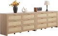 Rattan 6 Drawer Dresser Long Chest of Drawers - Bohemian Storage