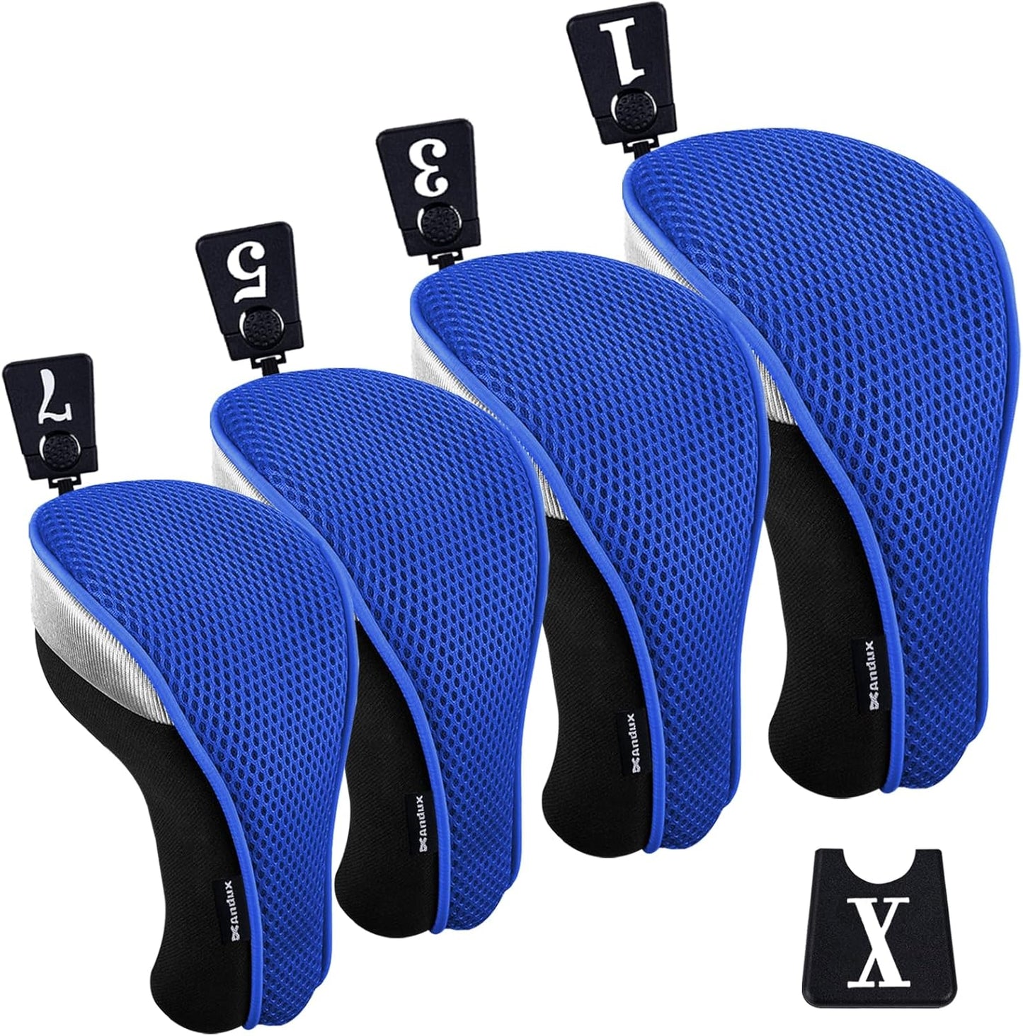 Andux 4pcs Mesh Golf Driver Fairway Wood Club Head Covers