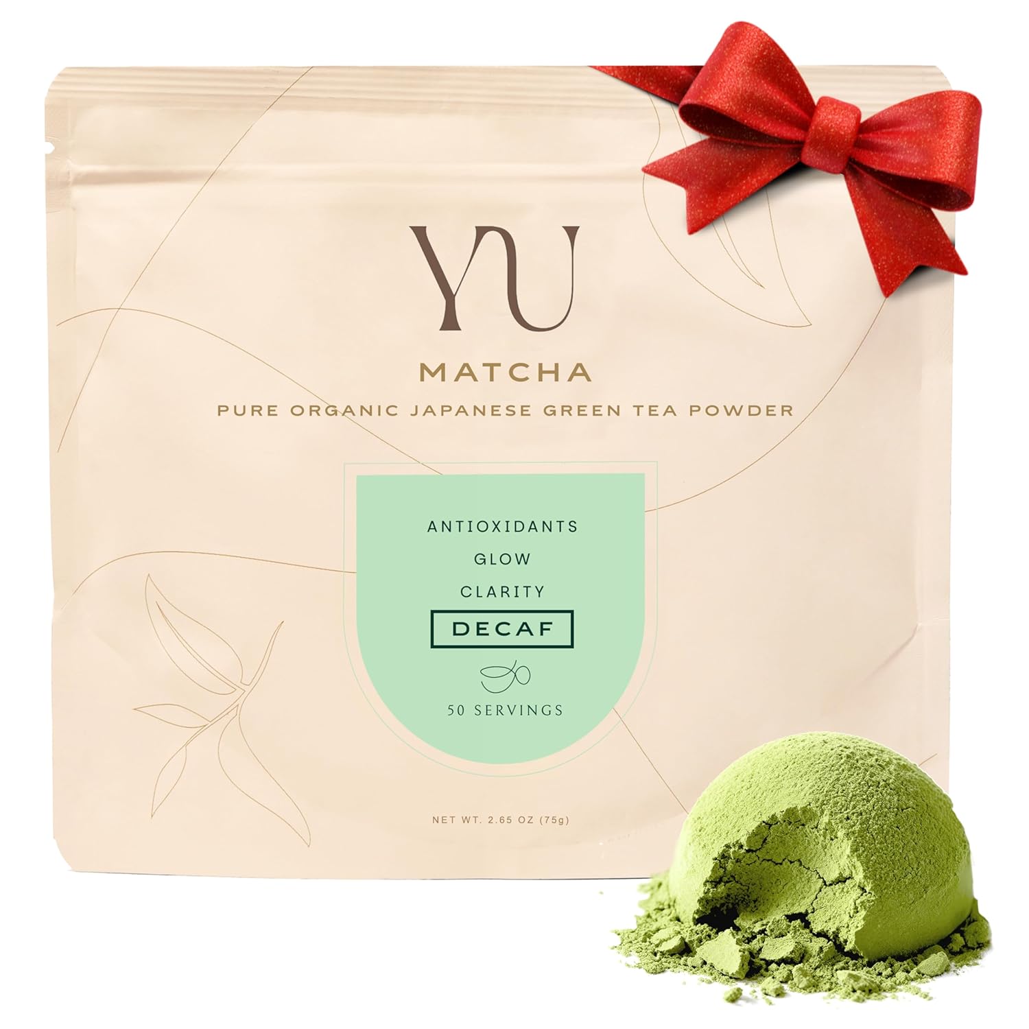 Yu Tea Organic Decaf Matcha Powder for Wellness and Energy