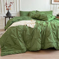 Maple&Stone Full Size Comforter Set - Pintuck 7-Piece Olive Green
