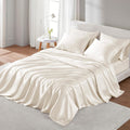 Polyester Satin 6 Piece Sheet Set Queen - Soft, Cool Comfort
