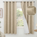 Faux Blackout Curtains for Bedroom 63 Inch Length 2 Panels