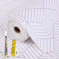 Shelf Liners for Kitchen Cabinets 12in x 30ft - Silver Geometric