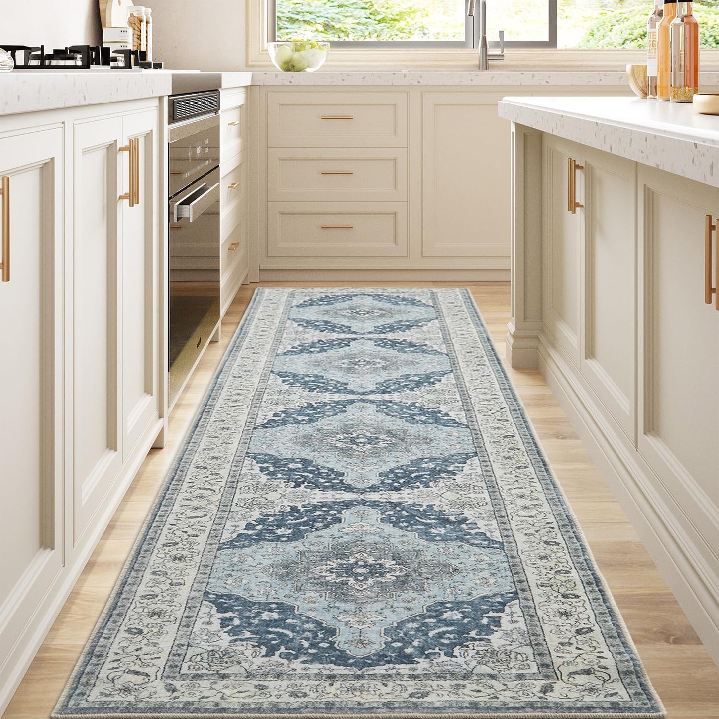 Boho Washable Runner Rug - Soft Non-Slip Indoor Carpet