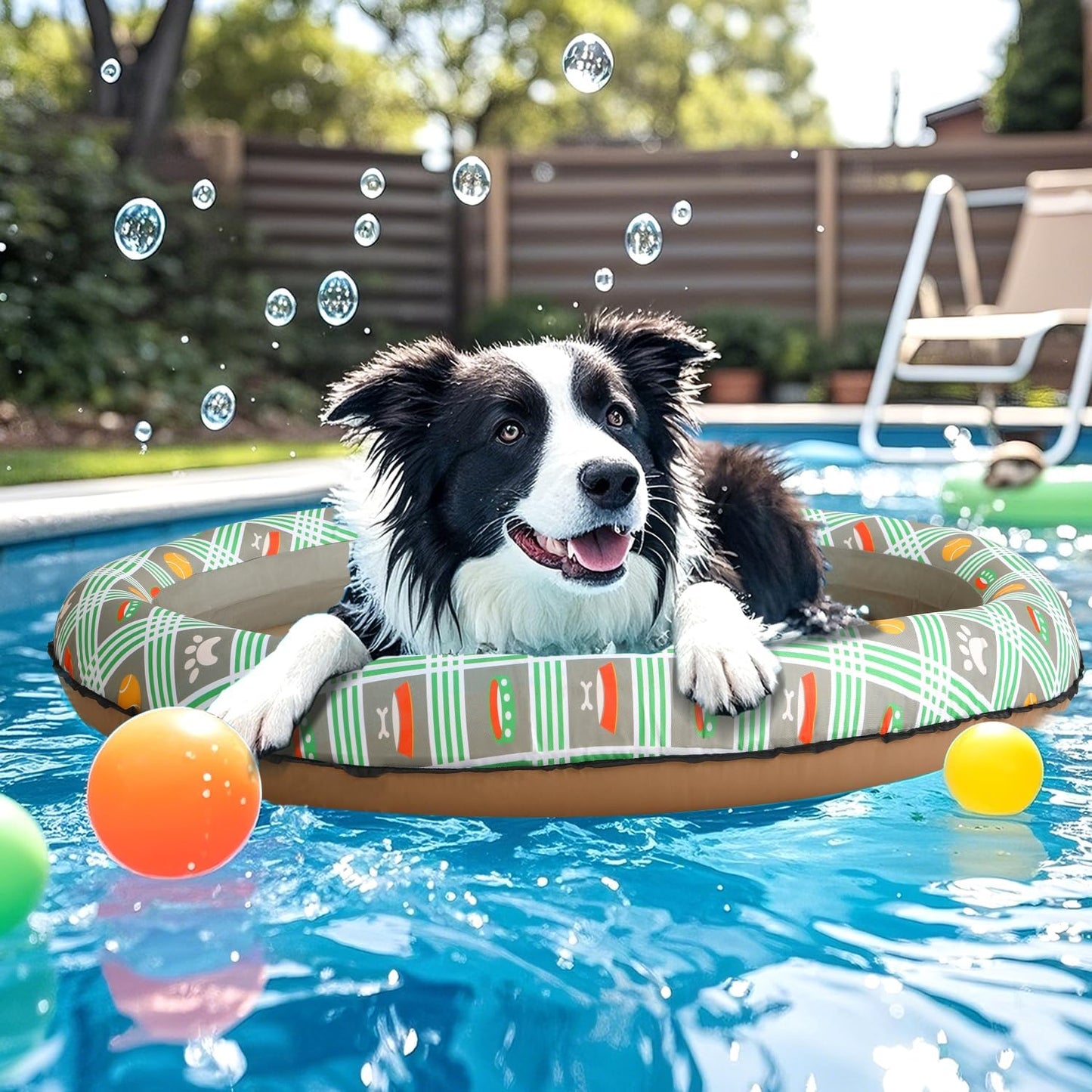 Inflatable Dog Float for Small Dogs Up to 60 Lbs for Pools