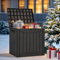 31 Gallon Resin Deck Box Outdoor Storage - Lockable Waterproof Bench
