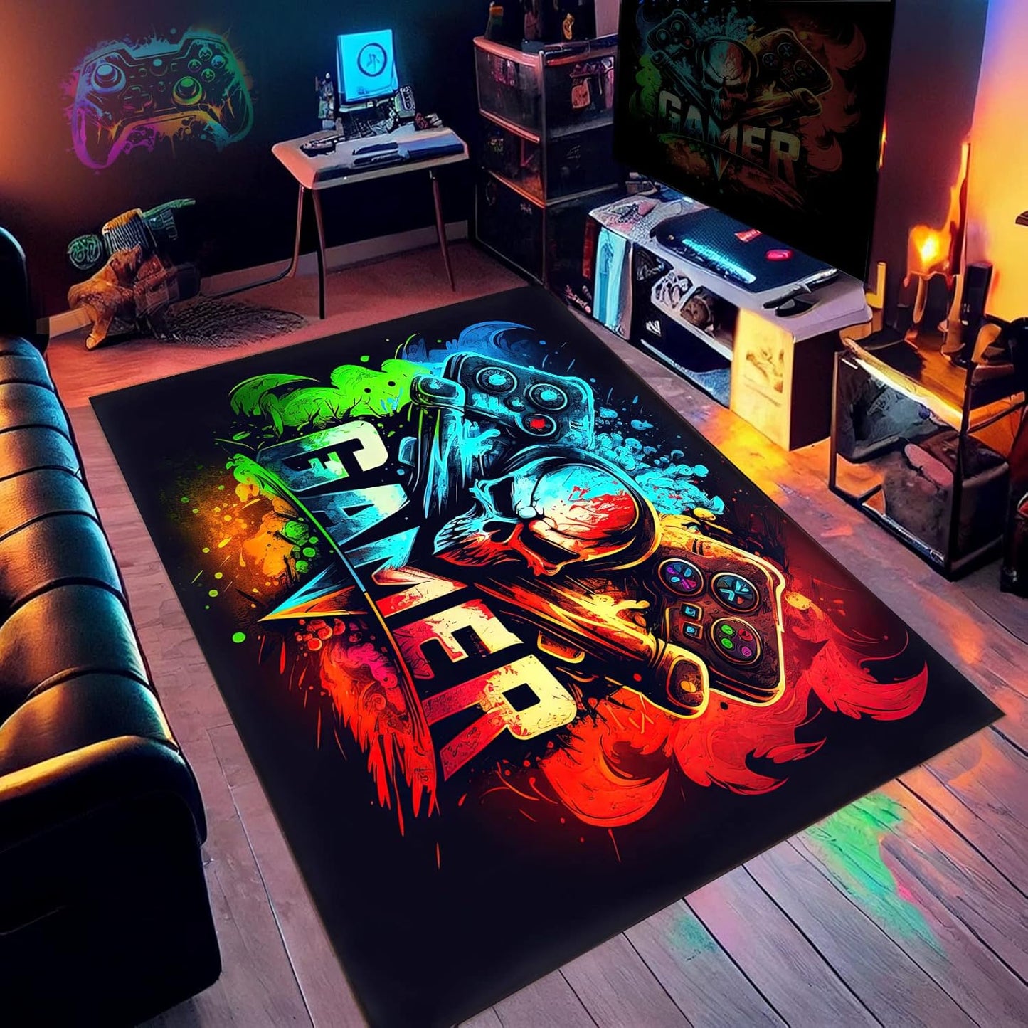 NEBOTON Gaming Rug - Level Up Your Game Room!
