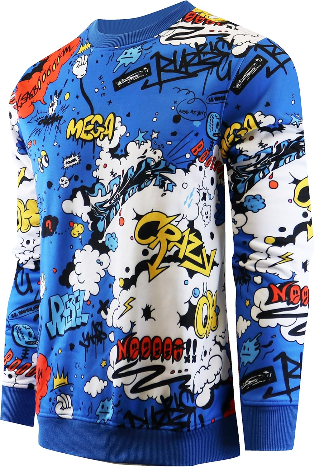 Urban Hip Hop Premium Fleece Crew Neck Sweatshirt for Men