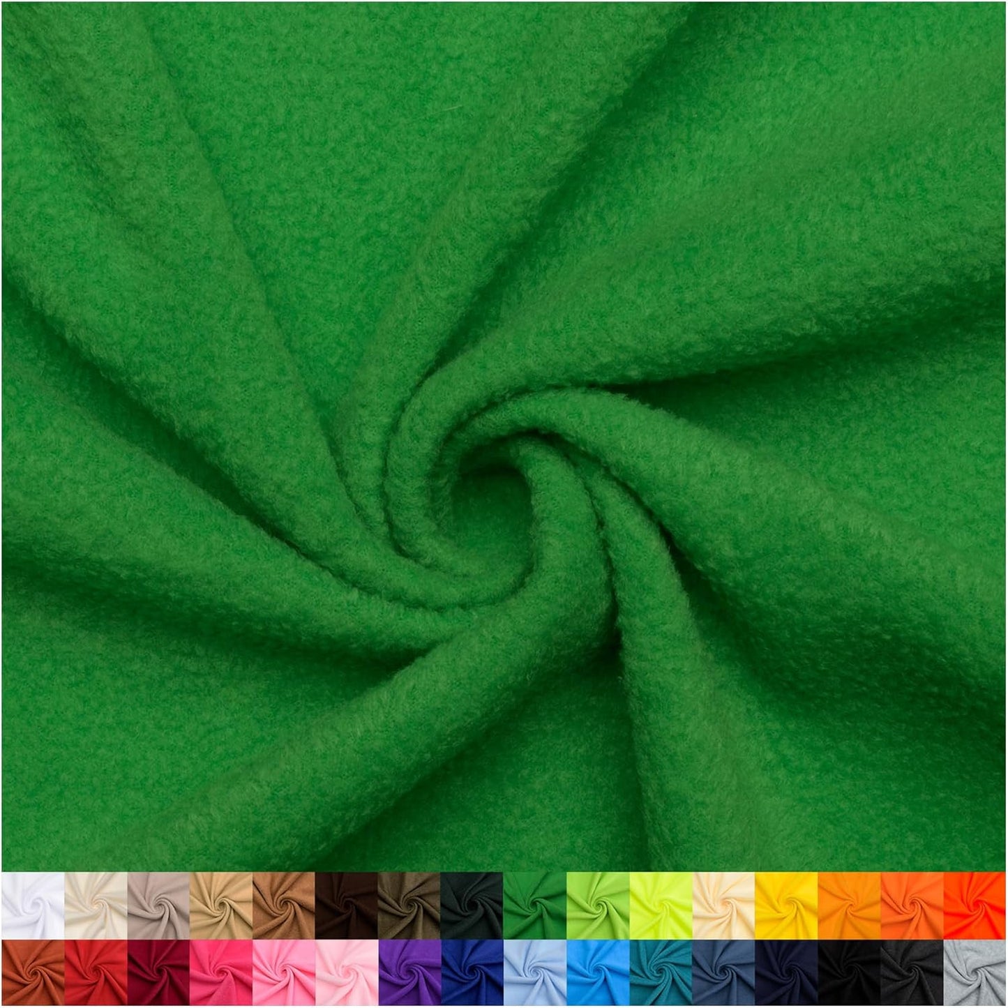 Pico Textiles Kelly Green Solid Fleece Fabric for Sewing Projects
