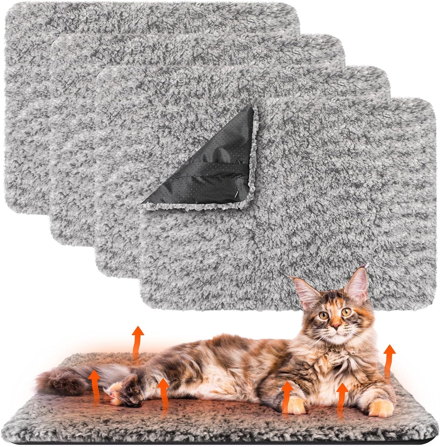 Self Warming Cat Bed 4 Pack for Cozy Comfort and Warmth