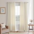 Cream Beige Curtains 102 in Long 2 Panels - Light Filtering Linen
