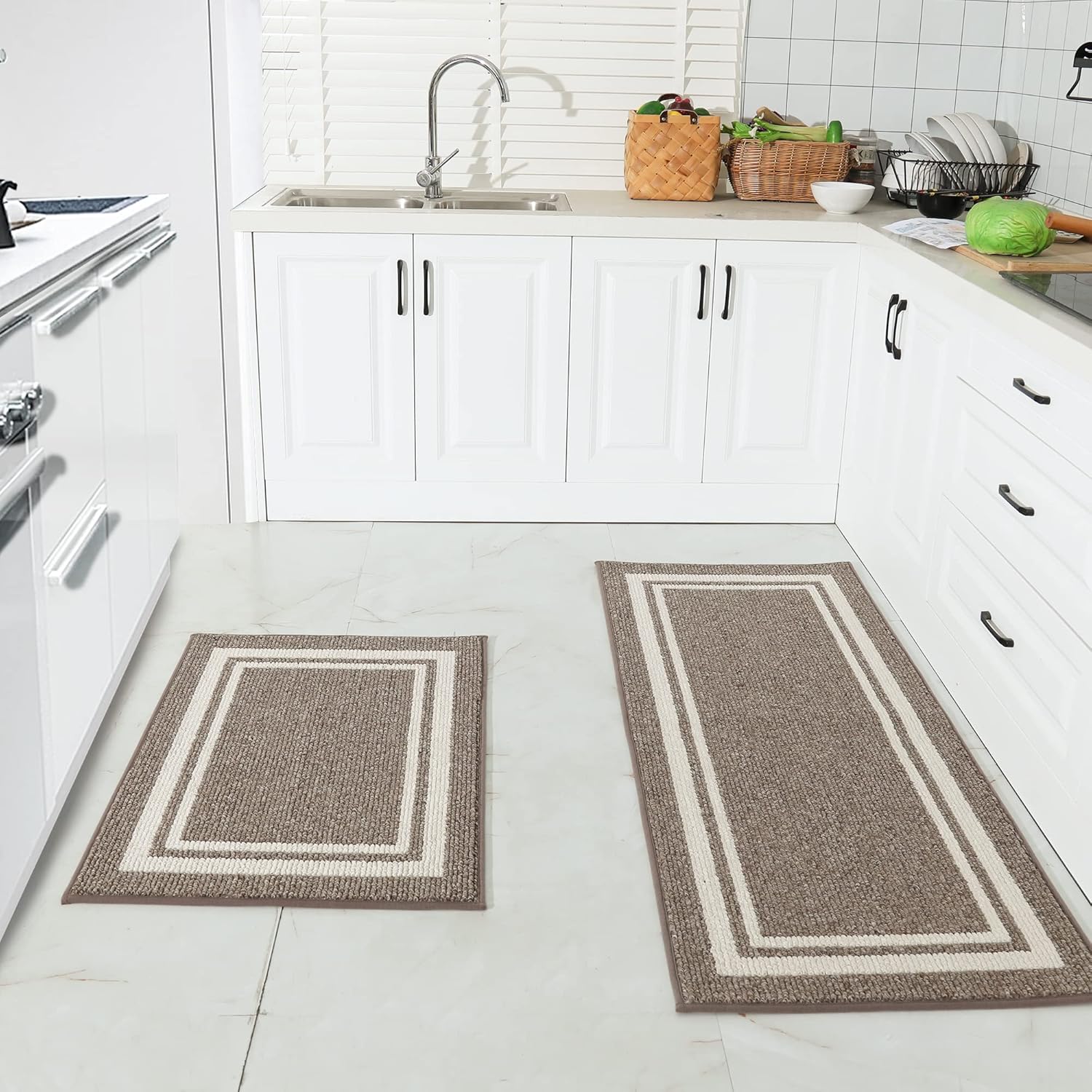 COSY HOMEER Kitchen Rugs Non-Slip Thick Polypropylene Mats