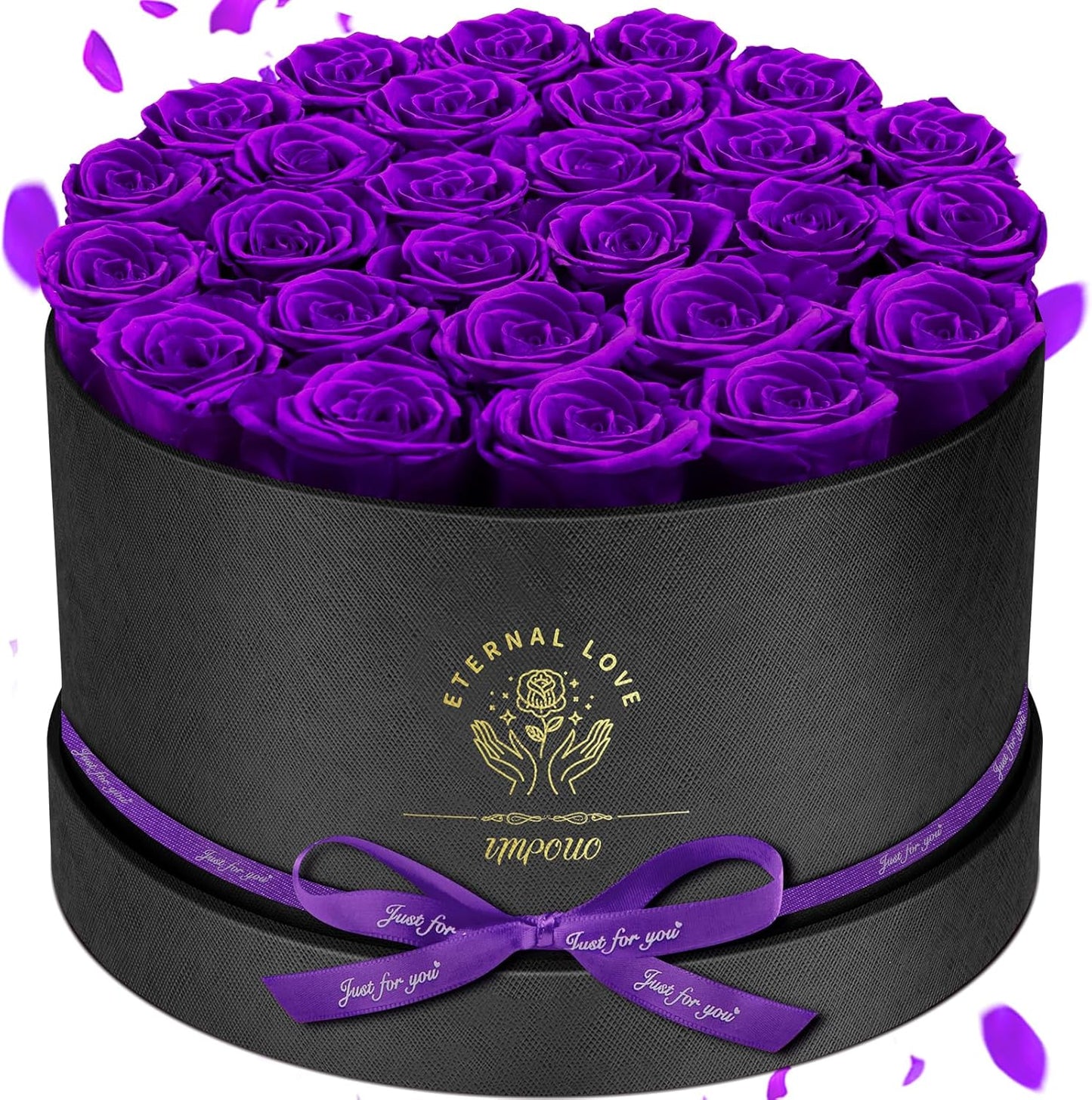 Forever Flowers 27 Roses in A Box Real Preserved Roses Gift