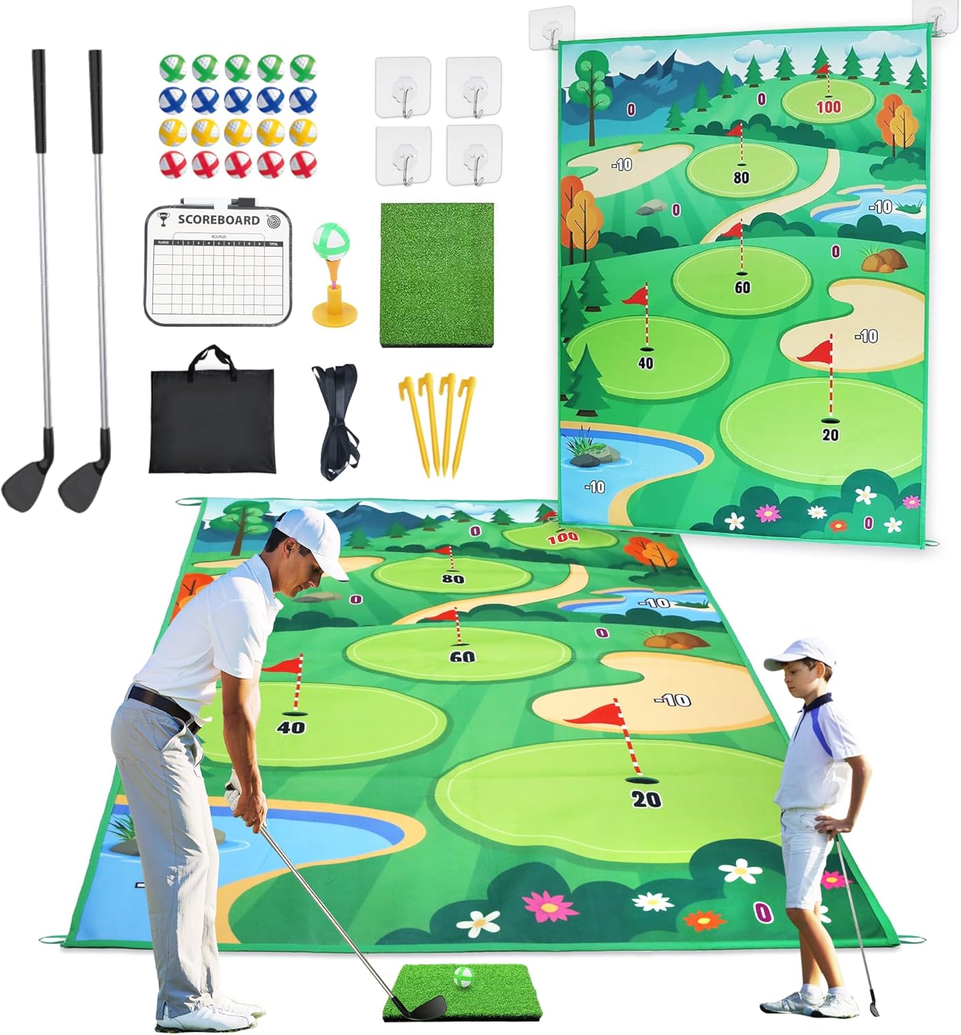 Premium Golf Chipping Mat with 20 Balls - Fun for All!