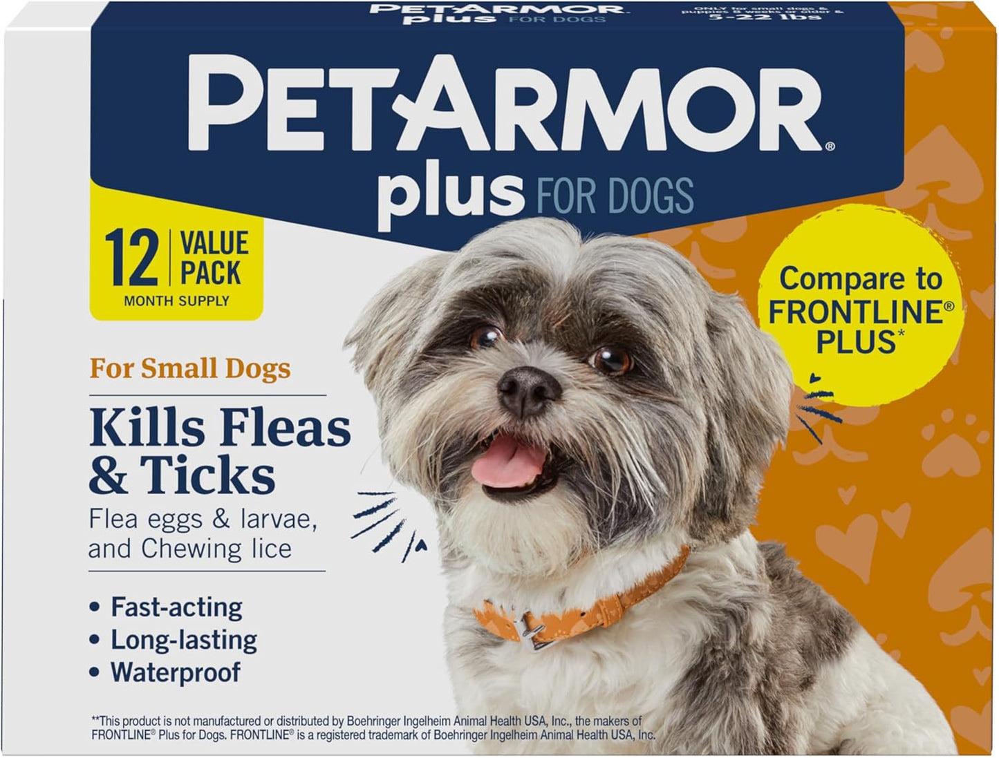 PetArmor Plus Flea and Tick Prevention for Small Dogs - 12 Doses
