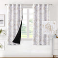 Blackout Curtains Camellia Floral 63in Panels - Total Room Darkening