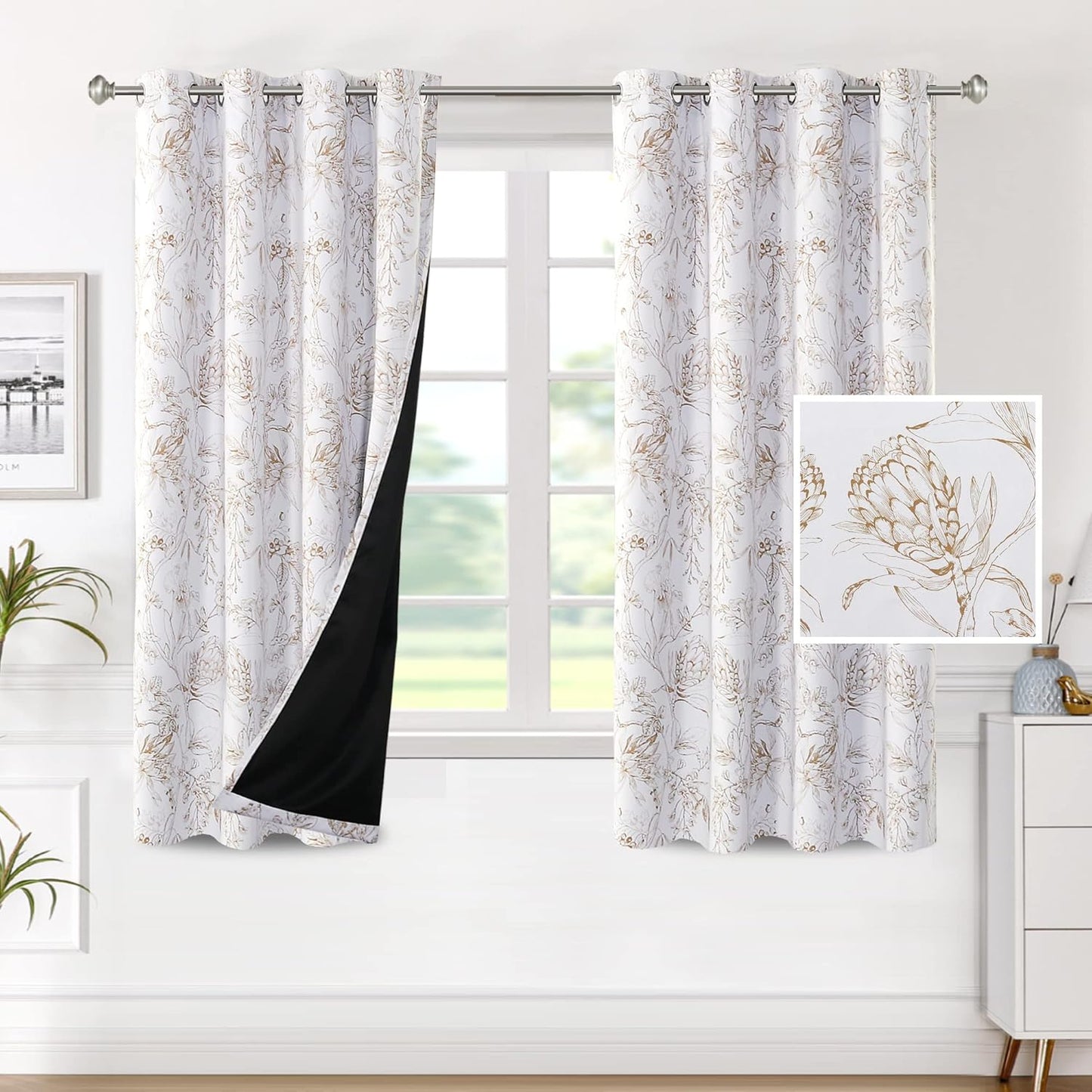 H.VERSAILTEX 100% Blackout Curtains for Living Room Decor