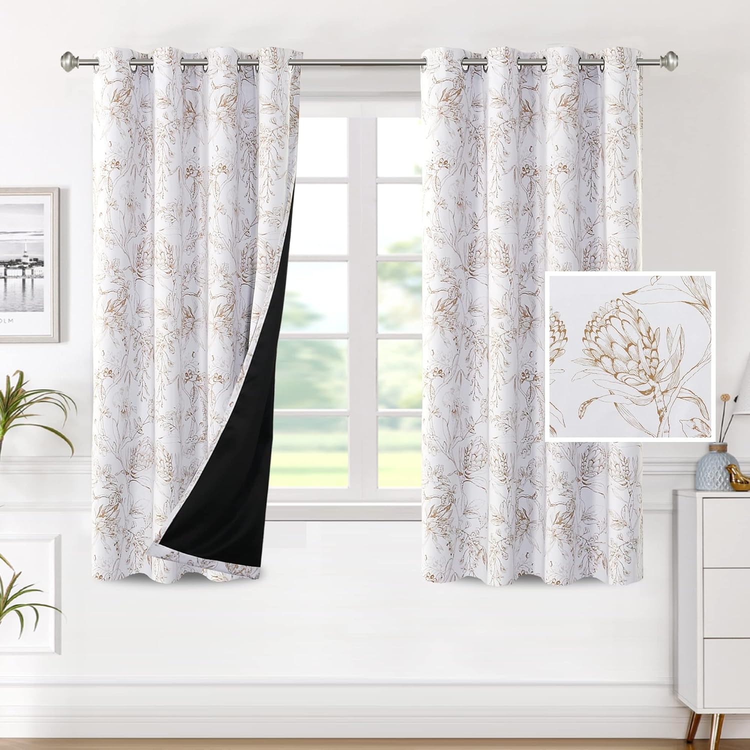 H.VERSAILTEX 100% Blackout Curtains for Living Room Decor