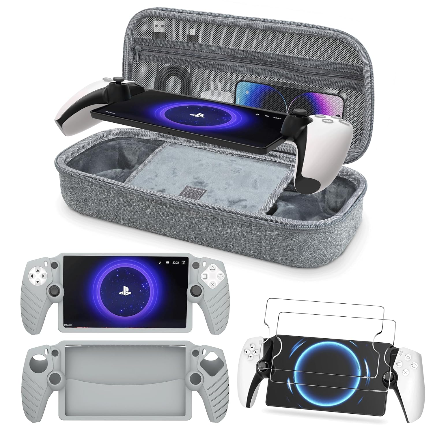 3 in 1 Accessoris Set for Playstation Portal - EVA Case & More
