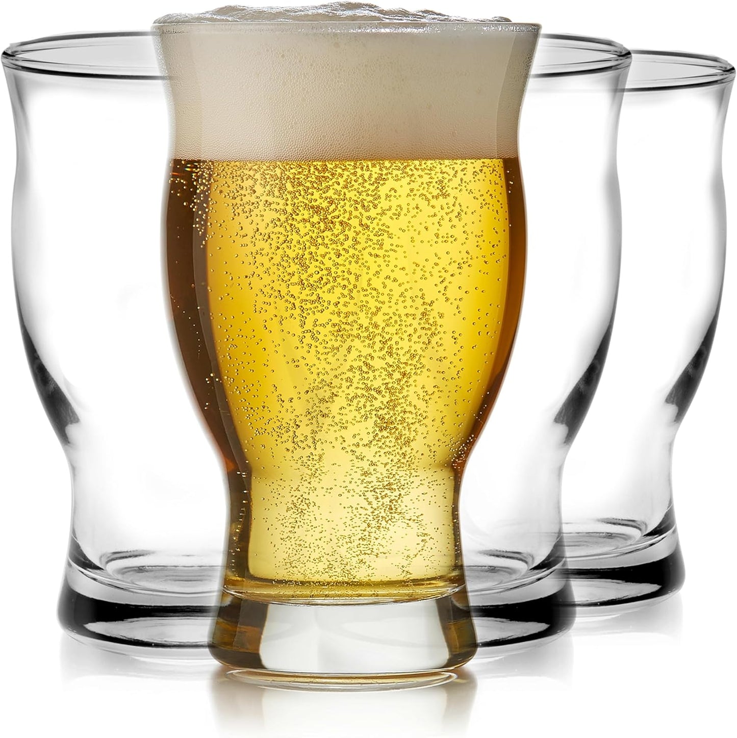 Nucleated Pint Beer Glasses Set of 4 for Craft Brews Lovers