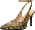 Soireelady Women Snakeskin Slingback Heels - 3.5in Stilettos