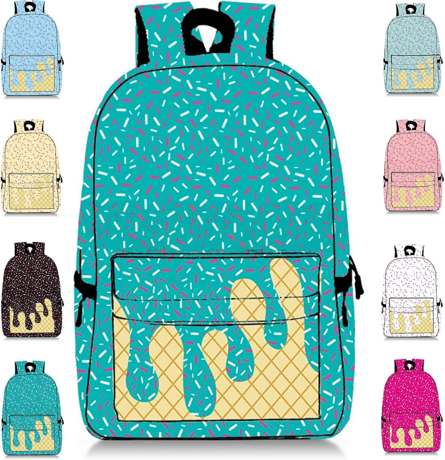 Drip Backpack for Boys Girls - Kawaii Shoulder Bag with Large Capacity