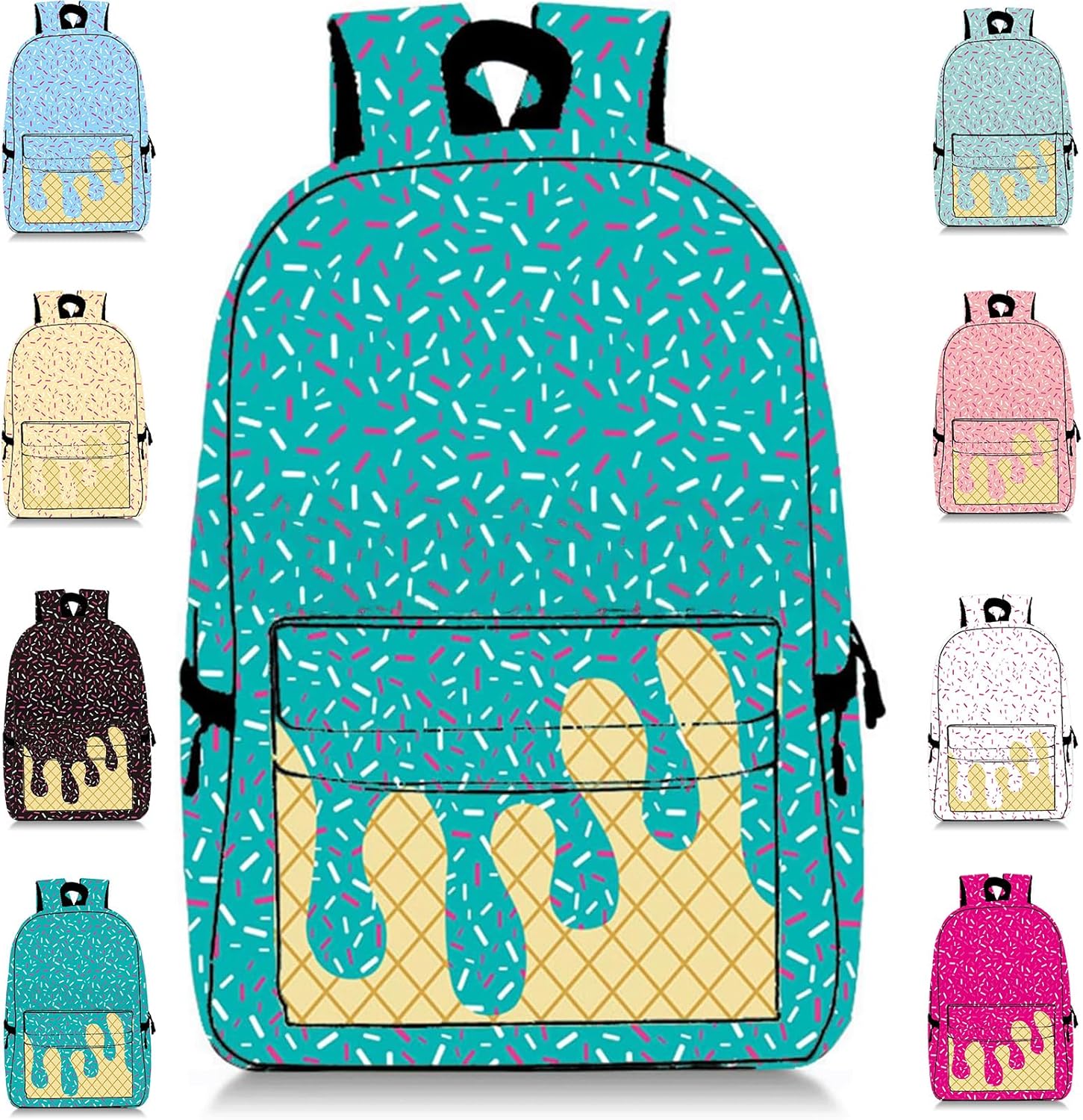 Drip Backpack for Boys Girls - Kawaii Shoulder Bag with Large Capacity