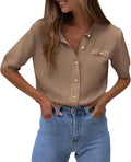 PRETTYGARDEN Women's Summer Button Down Shirt - Lightweight Everyday
