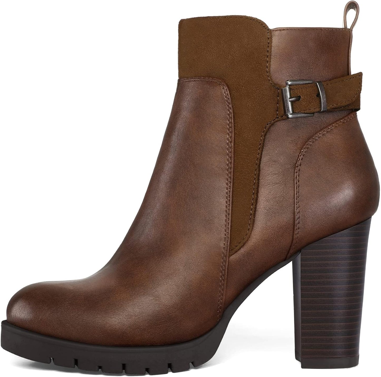 mysoft Women's Ankle Boots with Chunky Stacked Heel Design