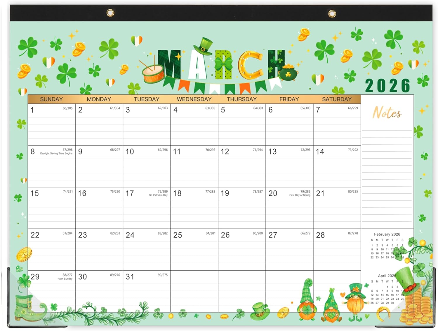 Indeme 2025-2026 Desk Calendar - Large Blocks, 12 Themes