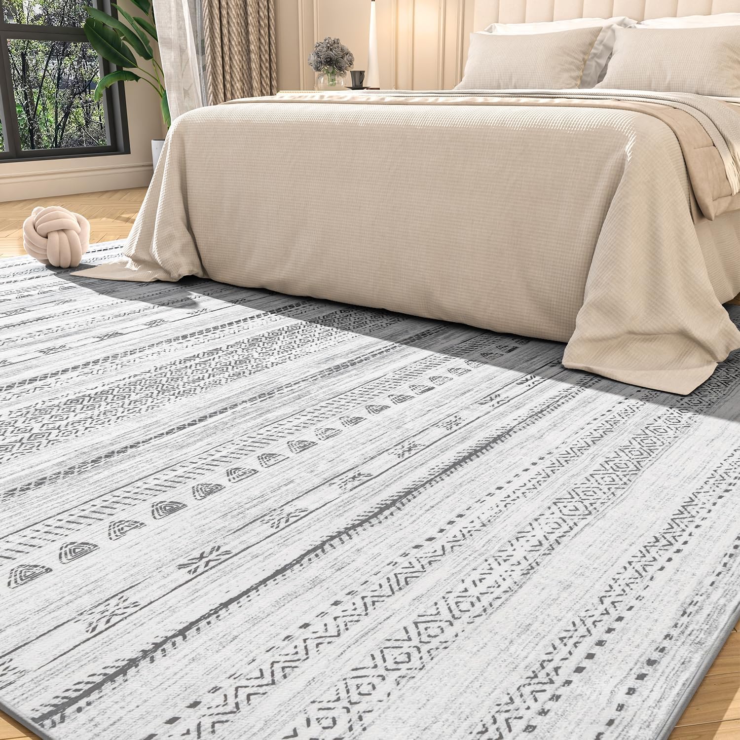 8x10 Area Rugs for Living Room - Soft Distressed Boho Carpet