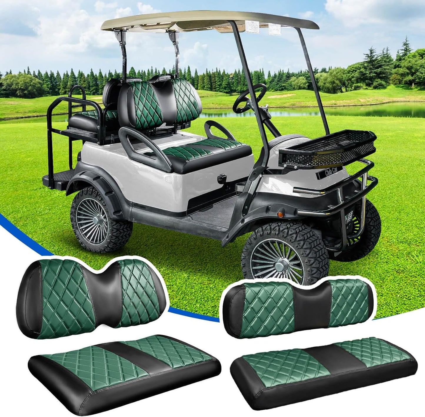 NOKINS Golf Cart Seat Covers Kit for Club Car Precedent Models