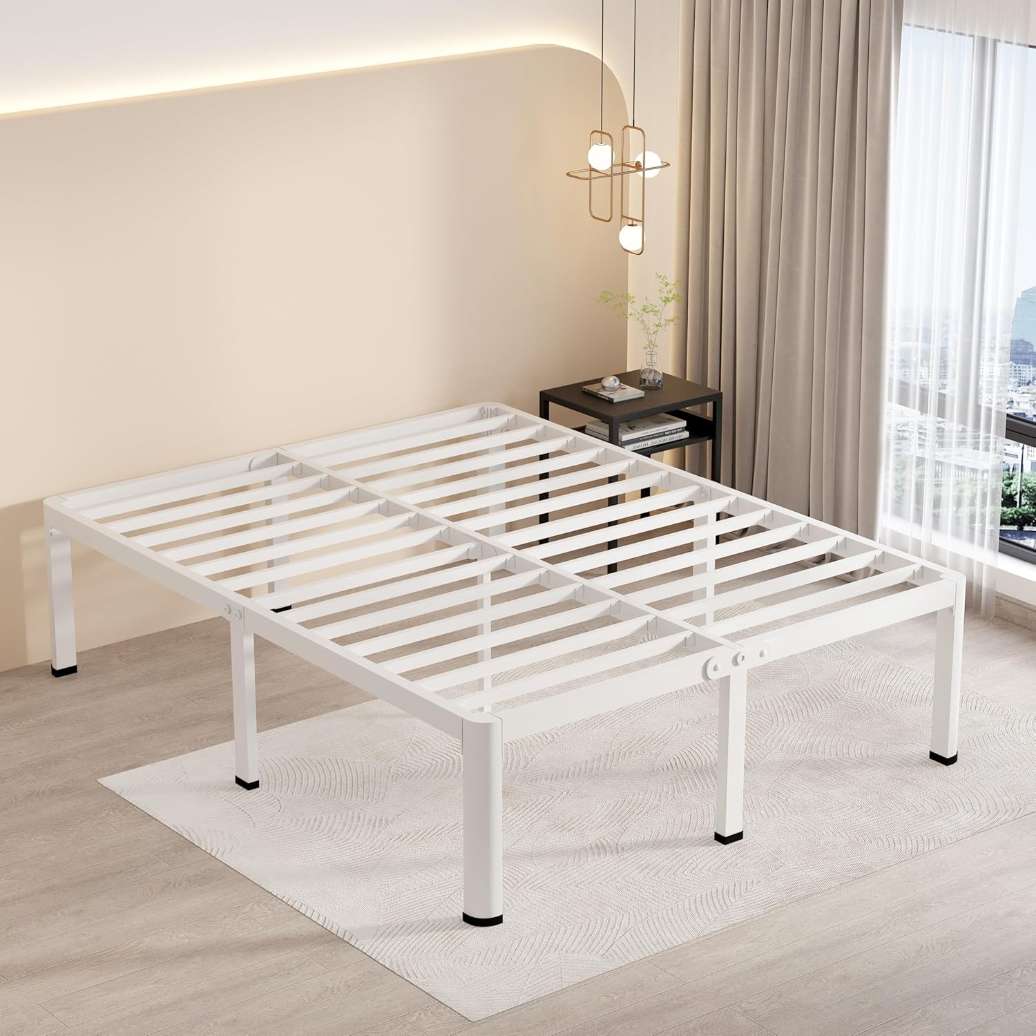 Heavy Duty King Size Bed Frame with Under-Bed Storage Space