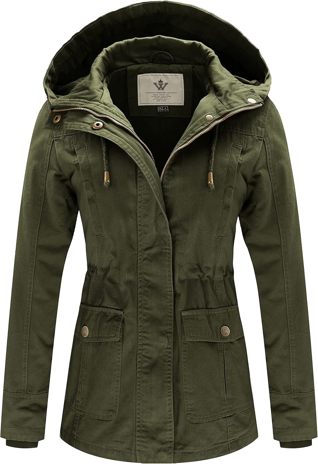 WenVen Women's Cotton Military Jacket for Casual Style and Comfort