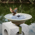 Solar Bird Bath with Solar Fountain - Deck Mounted Bird Bath