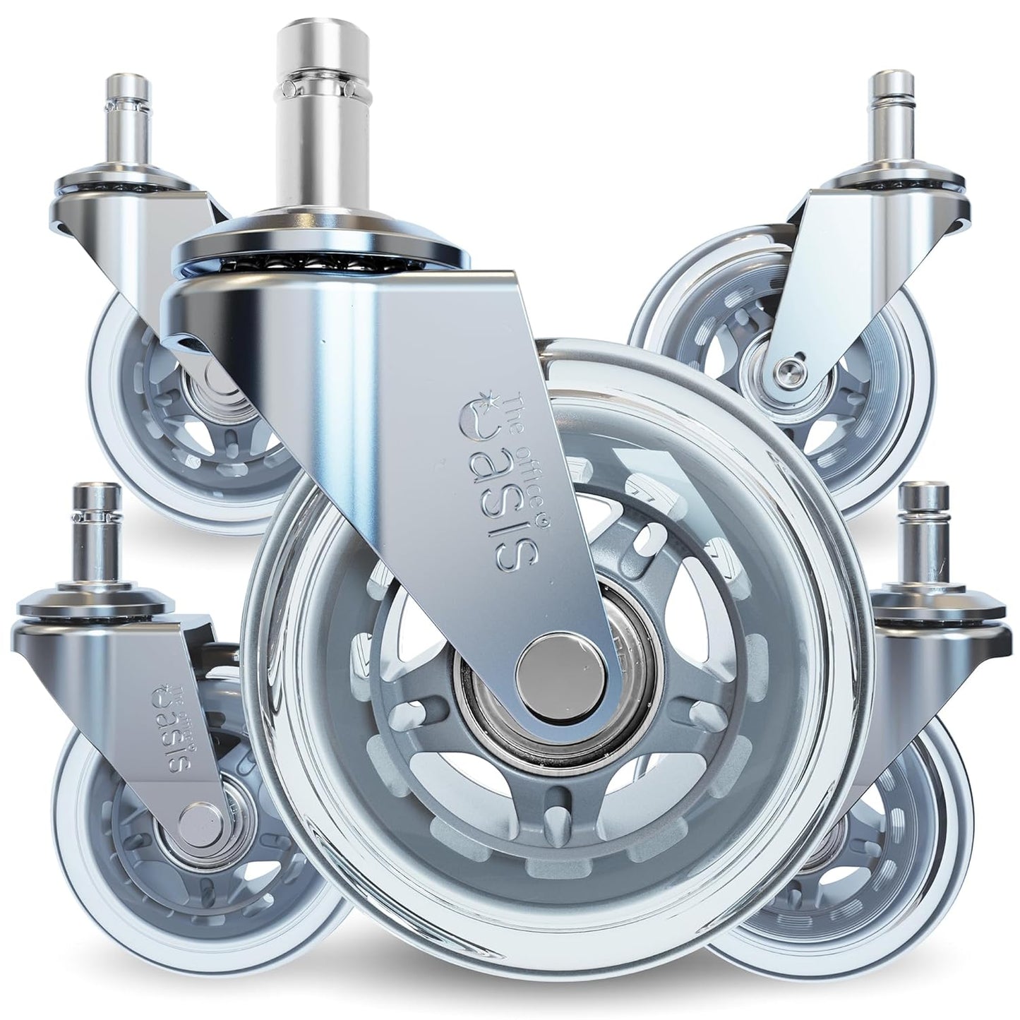 The Office Oasis Roller Style Office Chair Wheels for Smooth Rolling