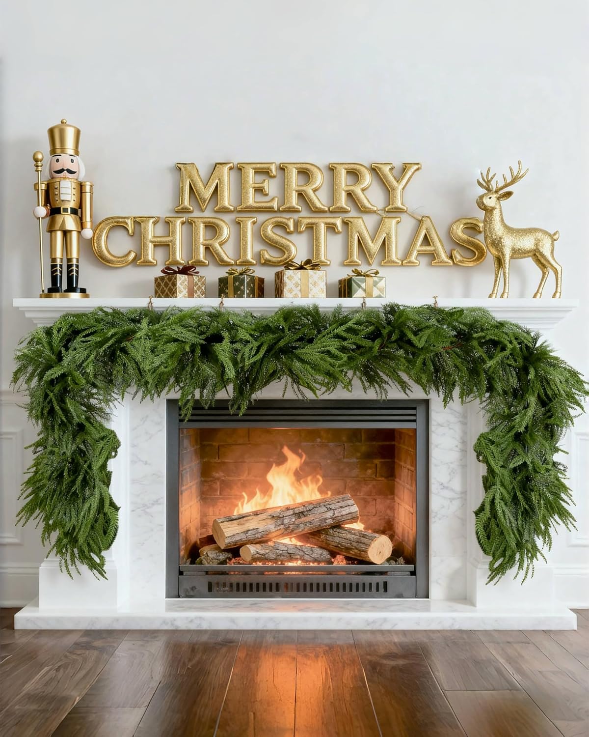 24FT Artificial Christmas Garland for Lush Holiday Decor